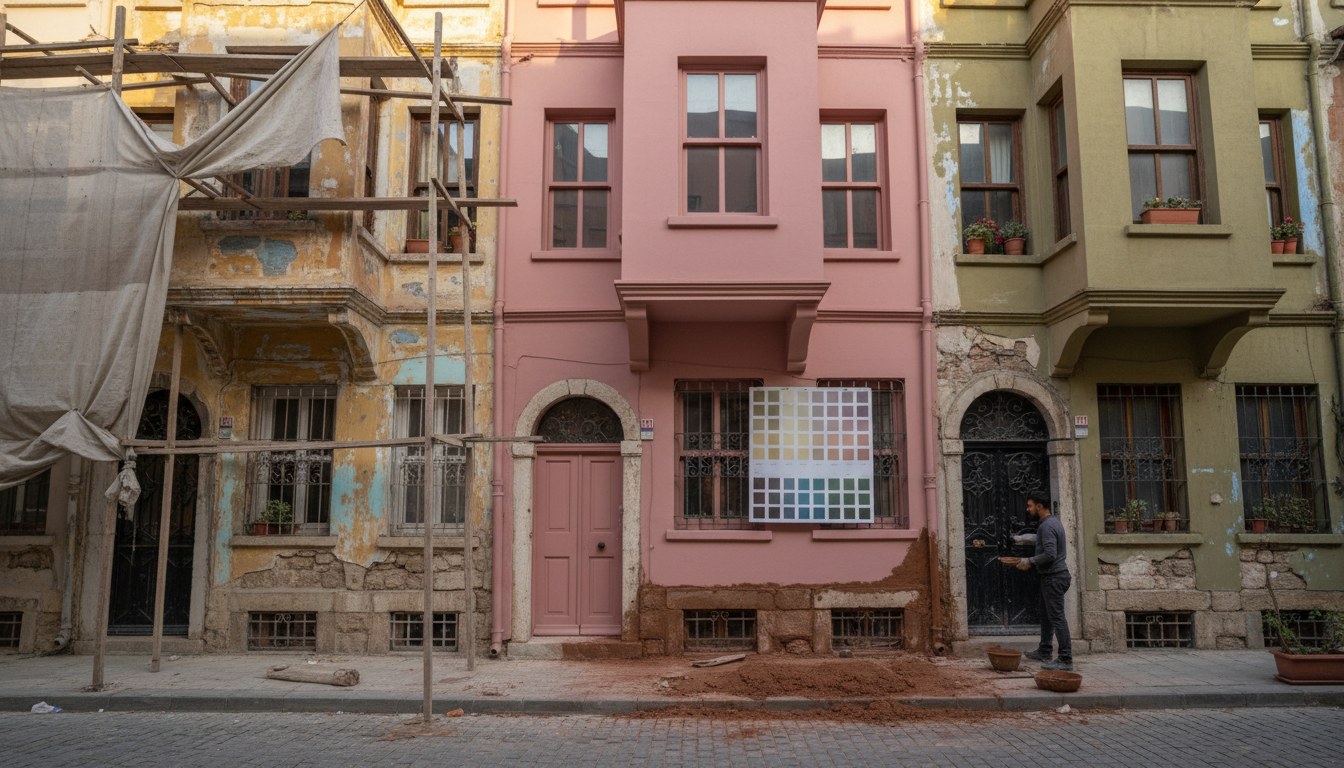Balat sıra evleri cephe koruma çalışması