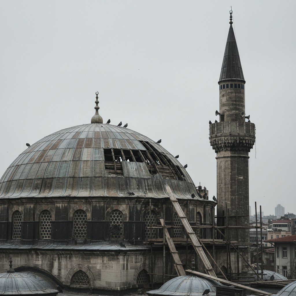 Üsküdar Cami Kubbesi — restorasyon öncesi